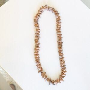 Vintage Mexican Folk Art Hand Carved Pottery Stone Birds Beaded Fetish Necklace